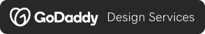GoDaddy Design Services badge in white text
